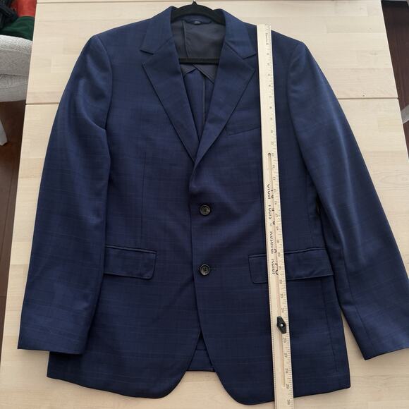 Bonobos Suit Men 40R Navy Plaid Italian Wool Slim Fit Tollegno 1900 Pants 32x30 - Picture 14 of 16